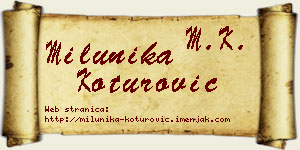 Milunika Koturović vizit kartica